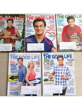 Dr. Oz The Good Life Magazine Set Lot of 5 Issues 6-10 July-December 2016
